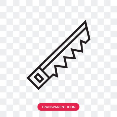 Saydam arka plan üzerinde testere logo des izole vektör simge gördüm