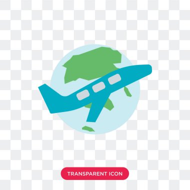 Saydam arka plan üzerinde Earth logo izole dünya vektör simgesi