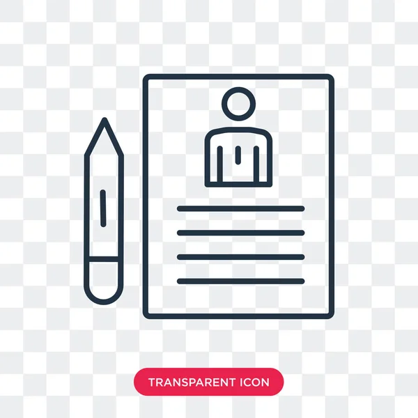 Icono del vector curricular aislado sobre fondo transparente, diseño del logotipo del currículo — Vector de stock