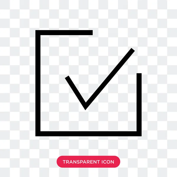 Checked vector icon isolated on transparent background, checked — Stock Vector