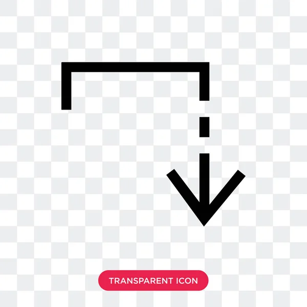 Glisser vers le bas icône vectorielle isolée sur fond transparent, Glisser — Image vectorielle