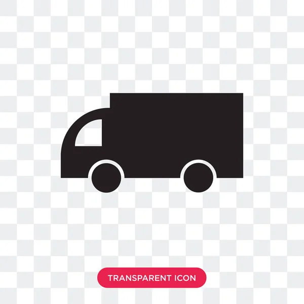 Samochód ciężarowy wektor ikona na białym tle na przezroczystym tle, logo ciężarówki — Wektor stockowy