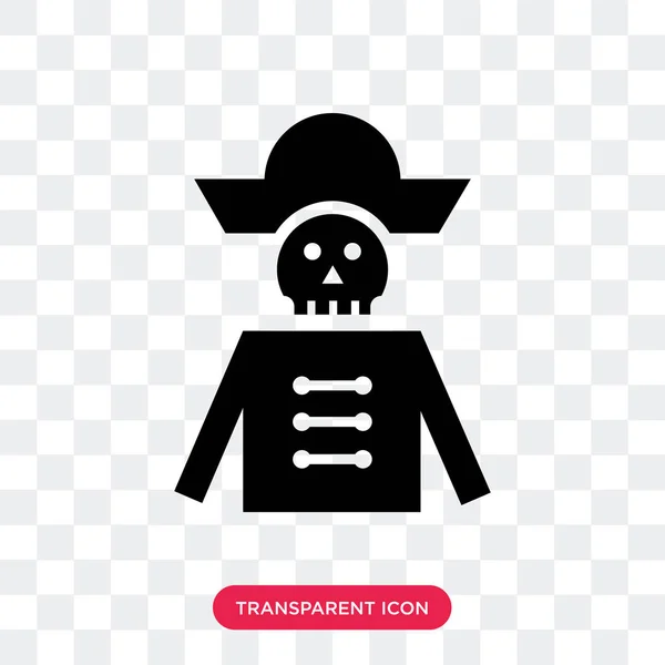 Pirate vector icon isolated on transparent background, Pirate lo — Stock Vector