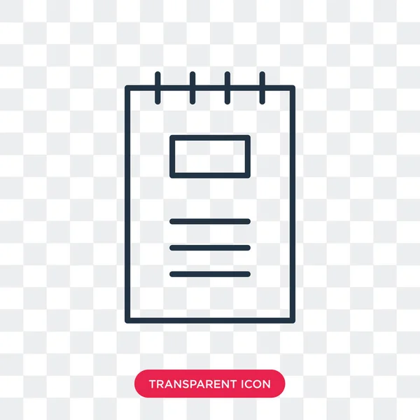 Notebook vector pictogram geïsoleerd op transparante achtergrond, Notebook logo ontwerp — Stockvector