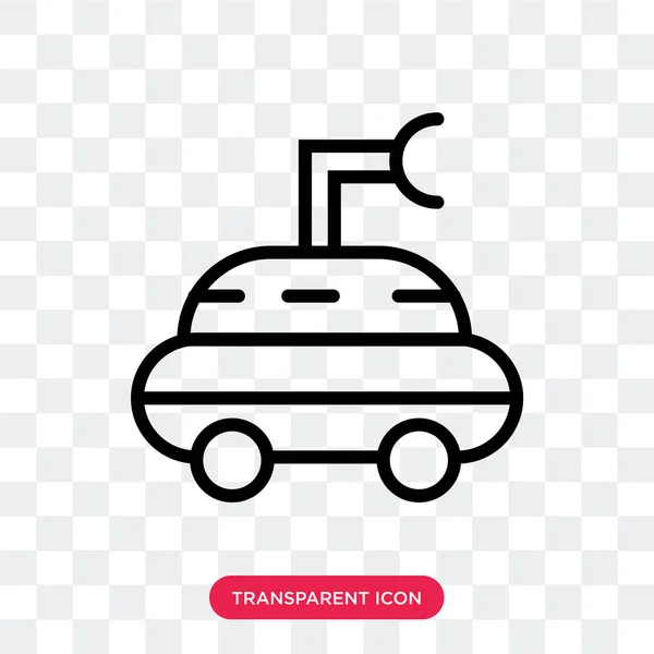 Moon rover vector icon isolated on transparent background, Moon — Stock Vector