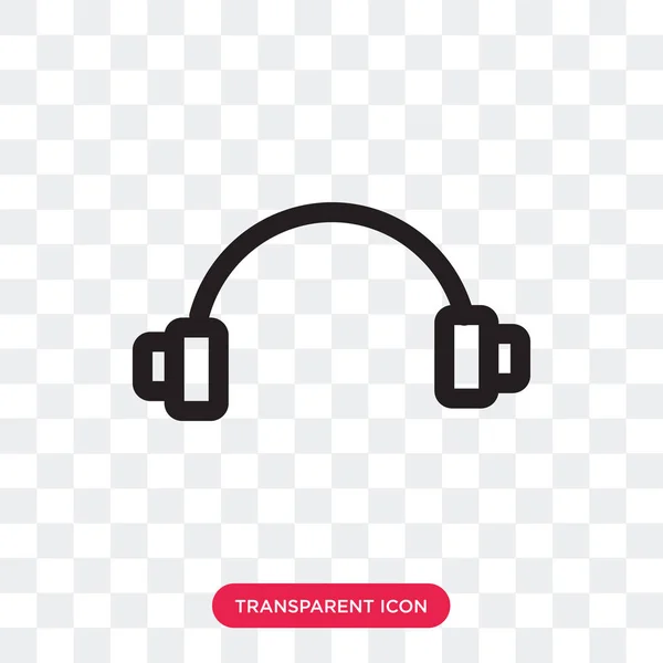在透明背景上隔离的耳机矢量图标, Headp — 图库矢量图片
