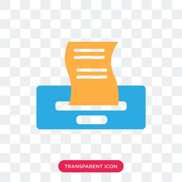 Icono de vector de impresora aislado sobre fondo transparente, Impresora — Vector de stock