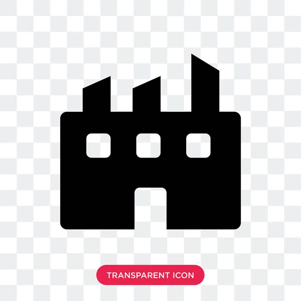 Factory vector icon isolated on transparent background, Factory — Stock Vector