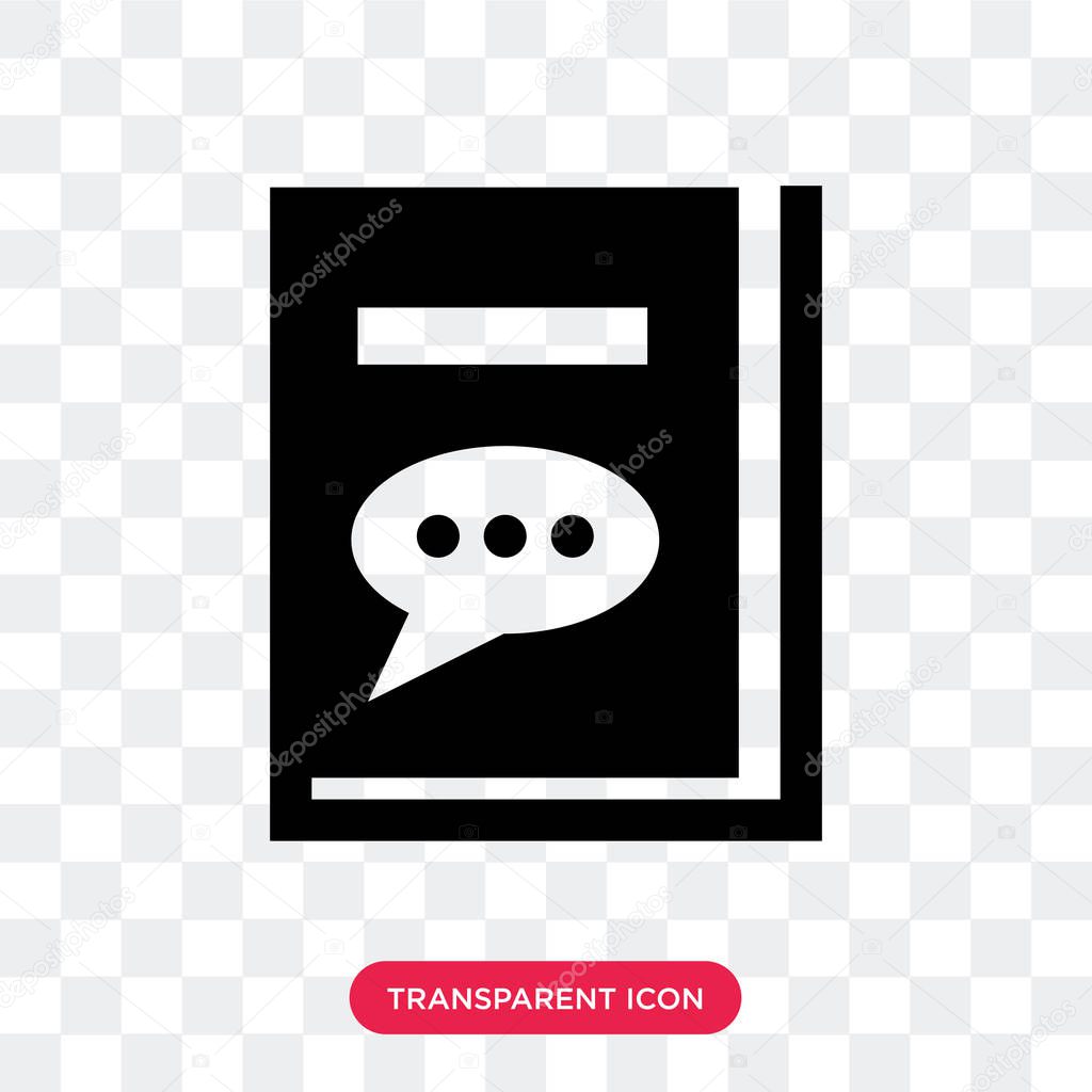Complaints book vector icon isolated on transparent background, 