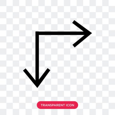 şeffaf adam izole sağ alt ok vektör simgesi