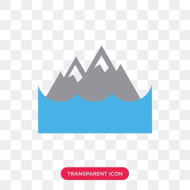 Saydam arka plan üzerinde sahil logo izole sahil vektör simgesi