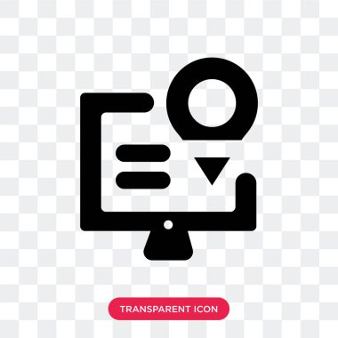 Şeffaf arka plan, harita logo des izole vektör simge göster