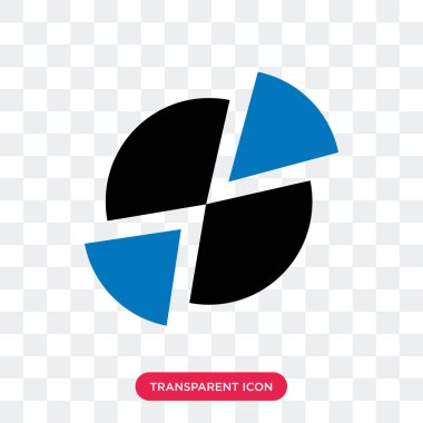 Saydam arka plan üzerinde pasta ch izole pasta grafiği vektör simgesi