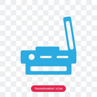 Saydam arka plan üzerinde tarayıcı izole tarayıcı vektör simgesi 