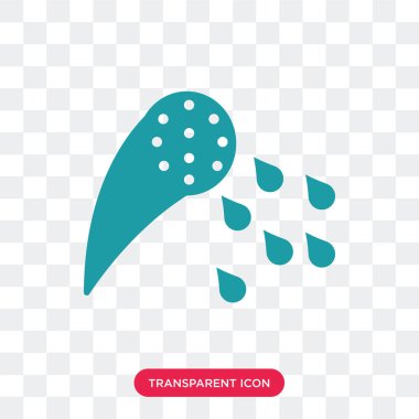 Saydam arka plan üzerinde duş izole lo duş vektör simgesi