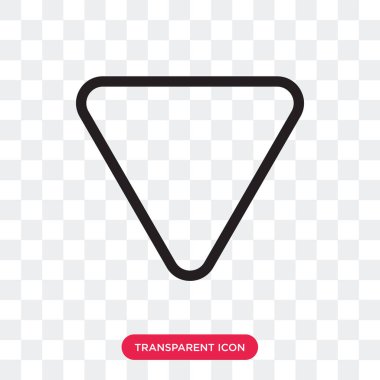 Saydam arka plan üzerinde aşağı izole ok vektör simgesi 