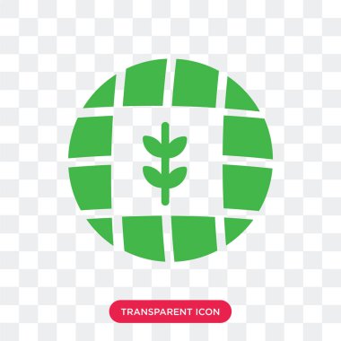 Küre ve bitki vektör simgesi üzerinde şeffaf arka plan izole, 