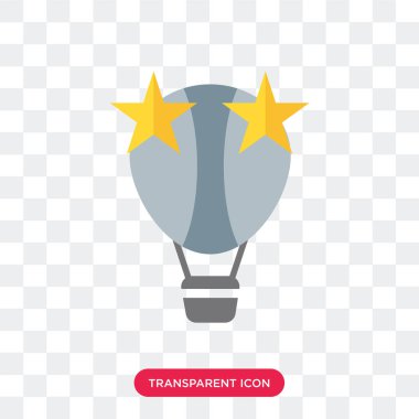 Sıcak hava balon vektör simgesi üzerinde şeffaf arka plan izole, 