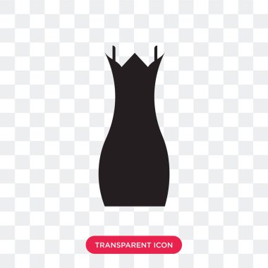 Transpare üzerinde izole elbise zarif ince siyah şekil vektör simgesi