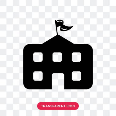 Saydam arka plan üzerinde okul lo izole okul vektör simgesi