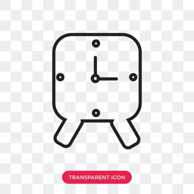 Saydam arka plan üzerinde saat logosu izole saat vektör simgesi