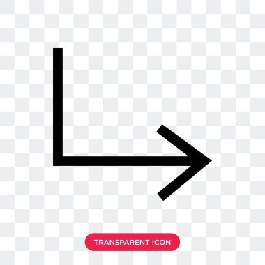 Saydam arka plan üzerinde Righ izole sağ ok vektör simgesi