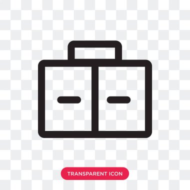 Evrak Çantası'nı vektör simge şeffaf arka plan üzerinde Briefc izole