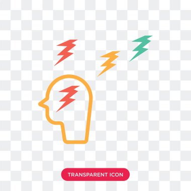 Vektör simgesi üzerinde şeffaf arka plan izole düşünme, düşünme