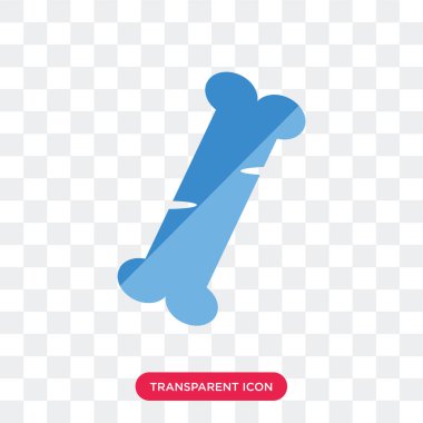 Saydam arka plan üzerinde insan izole insan kemik vektör simgesi