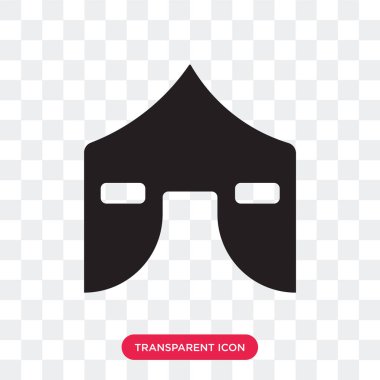 Saydam arka plan üzerinde çadır logosu d izole çadır vektör simgesi