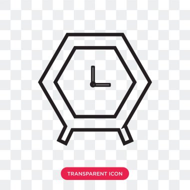 Saydam arka plan üzerinde saat logosu izole saat vektör simgesi