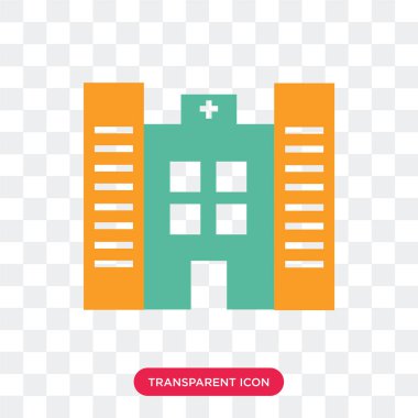 Saydam arka plan üzerinde Hospita izole hastane vektör simgesi