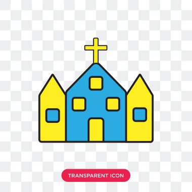 Saydam arka plan üzerinde kilise lo izole kilise vektör simgesi