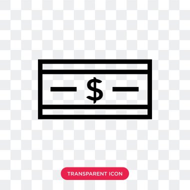 Saydam arka plan üzerinde para logo izole para vektör simgesi