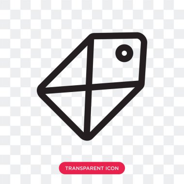 Saydam arka plan üzerinde etiketi logosu des izole etiketi vektör simgesi