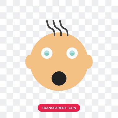 Saydam arka plan üzerinde Sh izole şok gülümseme vektör simgesi