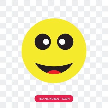 Saydam arka plan üzerinde mutlu logosu izole mutlu vektör simgesi