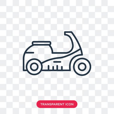 Saydam arka plan üzerinde Scooter logo tasarımı izole scooter vektör simgesi