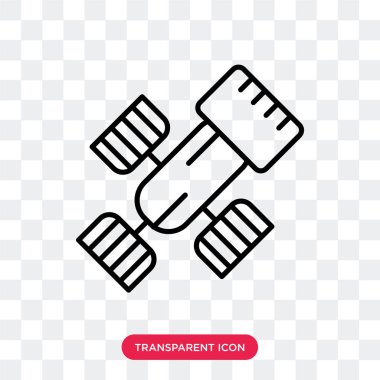 Saydam arka plan üzerinde uydu logo tasarımı izole uydu vektör simgesi