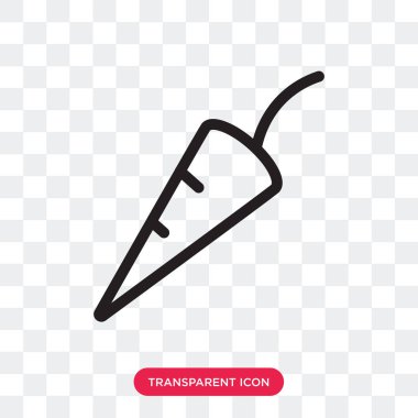 Saydam arka plan üzerinde biber lo izole kırmızı biber vektör simgesi