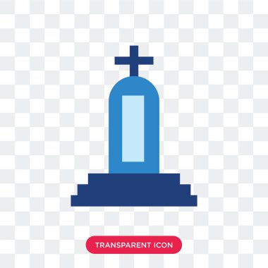 Saydam arka plan üzerinde çimento izole cementery vektör simgesi