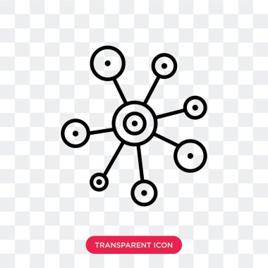 Saydam arka plan üzerinde moleküler logo tasarımı izole moleküler vektör simgesi