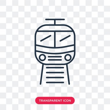 Saydam arka plan üzerinde tramvay logo tasarımı izole tramvay vektör simgesi