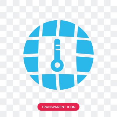 Küresel sıcaklık vektör simgesi üzerinde şeffaf adam izole