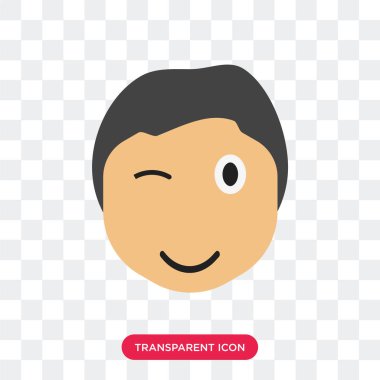 İzole şeffaf arka plan, Wink wink gülümseme vektör simgesi 