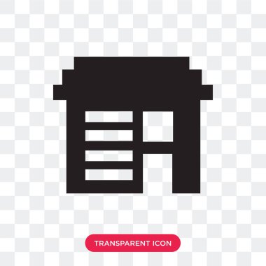 Saydam arka plan üzerinde Wareho izole ambar vektör simgesi