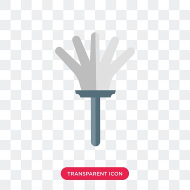 Saydam arka plan üzerinde F izole tüy silgi vektör simgesi