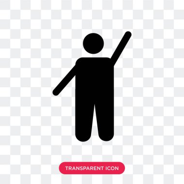 Kollarını açarak vektör simge şeffaf arka plan üzerine açık izole bir