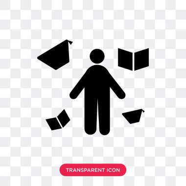 Saydam arka plan üzerinde öğrenci izole öğrenci vektör simgesi 