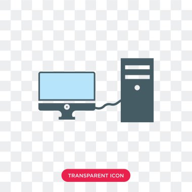 Saydam arka plan üzerinde Compute izole bilgisayar vektör simgesi